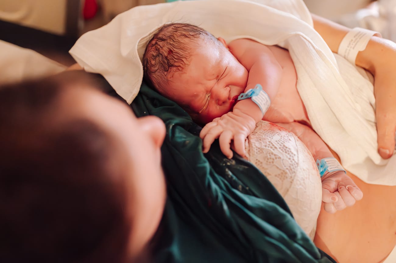 Noworodek chwilę po narodzeniu Trójmiasto Gdańsk Gdynia Sopot