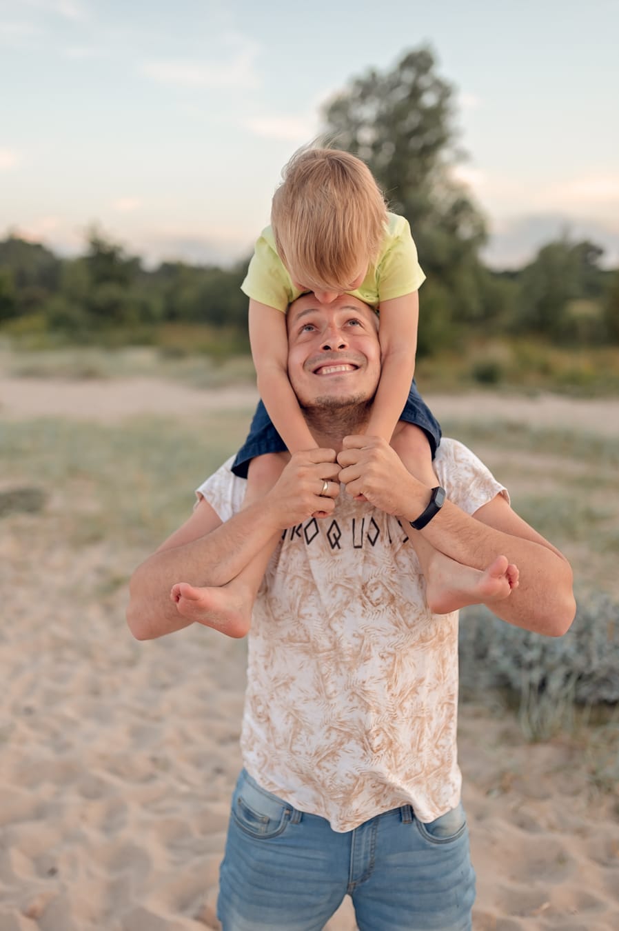 Syn na barana u taty sesja wielodzietna
