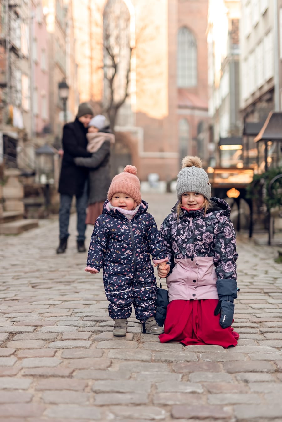 Zimowa sesja rodzinna na Starym Mieście w Gdańsku