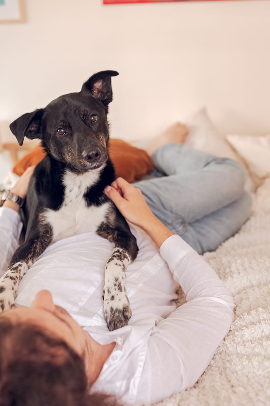 Para w sypialni sesja ciążowa w domu Gdańsk