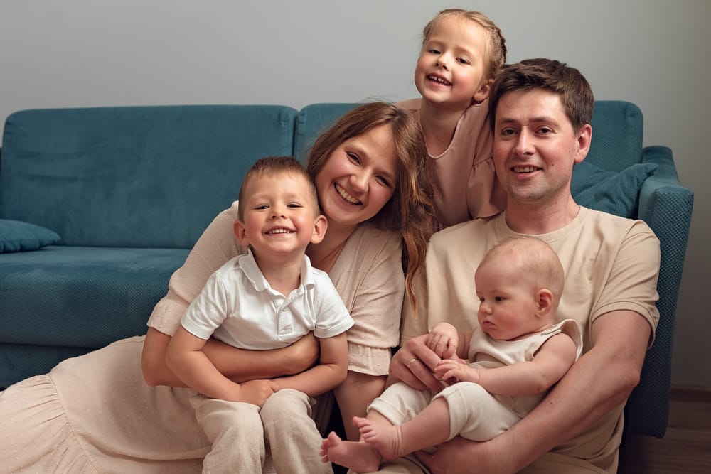 Domowe fotografie rodzinne Gdańsk sesja z dziećmi