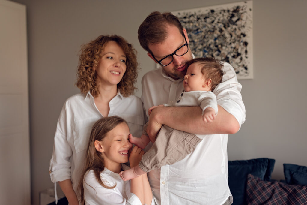 Rodzinna sesja domowa z niemowlakiem, Trójmiasto Gdańsk Gdynia Sopot
